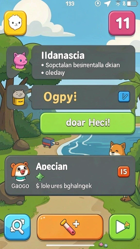 okwin - Screenshot memperlihatkan fitur chat interaktif antara pemain.